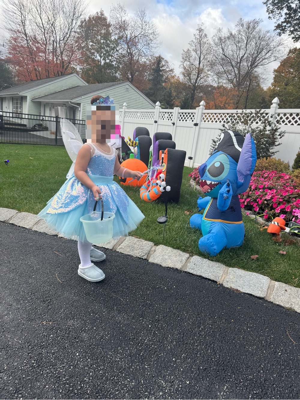 Girls Blue Fairy Costume Dress with Wings